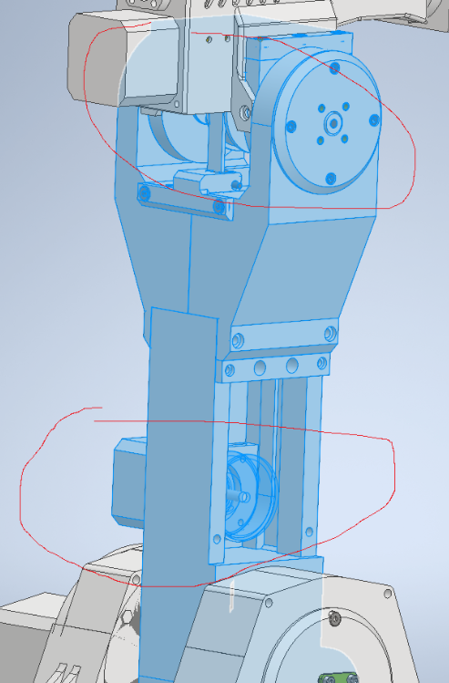 Mechanical layout showing remote joint motor placement