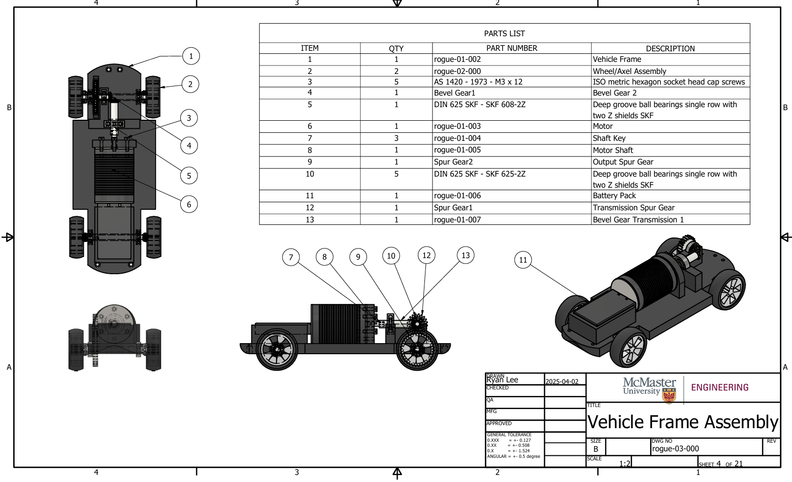 Exploded Assembly View - Frame